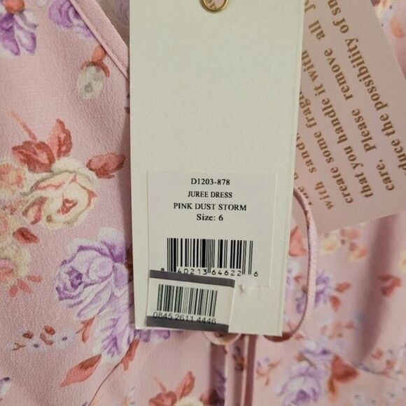 LoveShackFancy Juree Mini Dress 100% Silk Dress Pink Dust SZ6 Whimsigoth Fairy - Picture 11 of 11